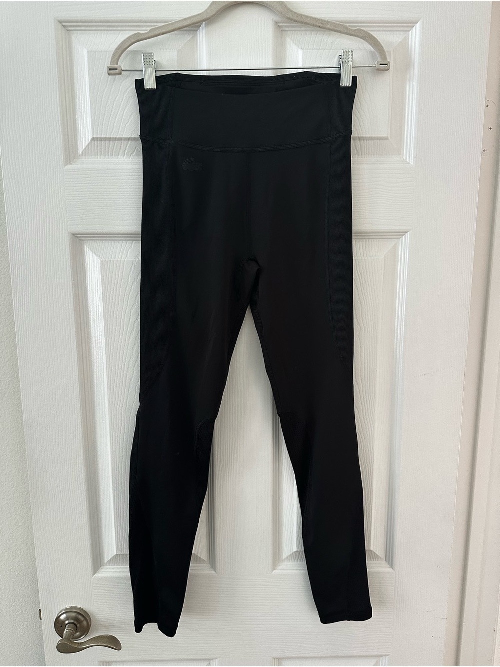 NWOT Lacoste Black Performance Leggings with Logo